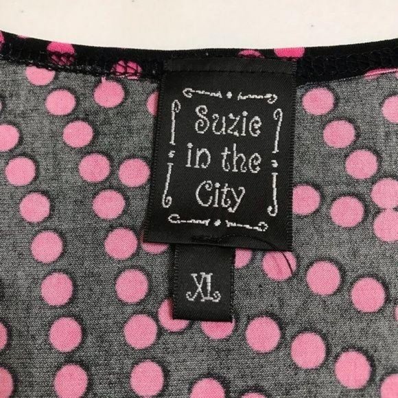 Suzie In The City Polka Dot Short Sleeve Top XL - Picture 7 of 9